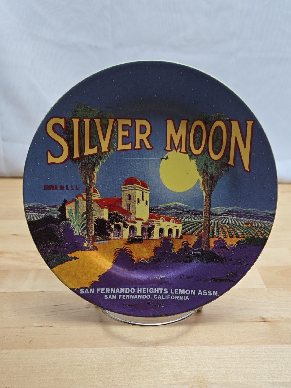 Oneida 8" Plate Vintage Label Collection Silver Moon San Fernando California